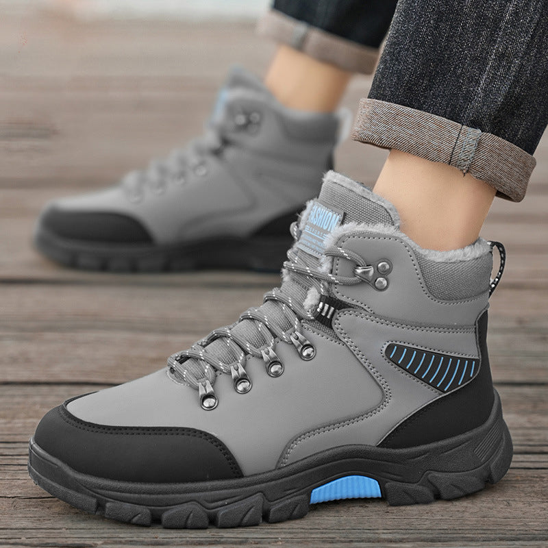 Warm Cotton Shoes with Fleece - Outdoor Hiking Shoes