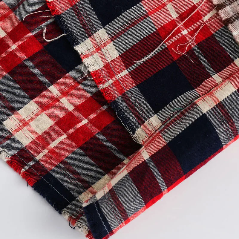 Broken Patchwork Plaid Shirts for Men