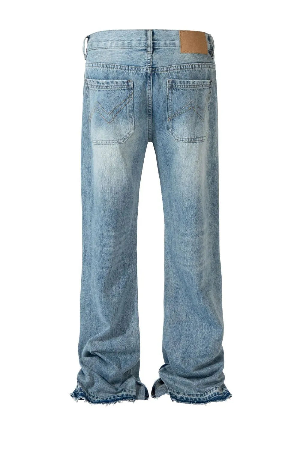 Men's Distressed Raw Hem Jeans - Premium Japanese Denim
