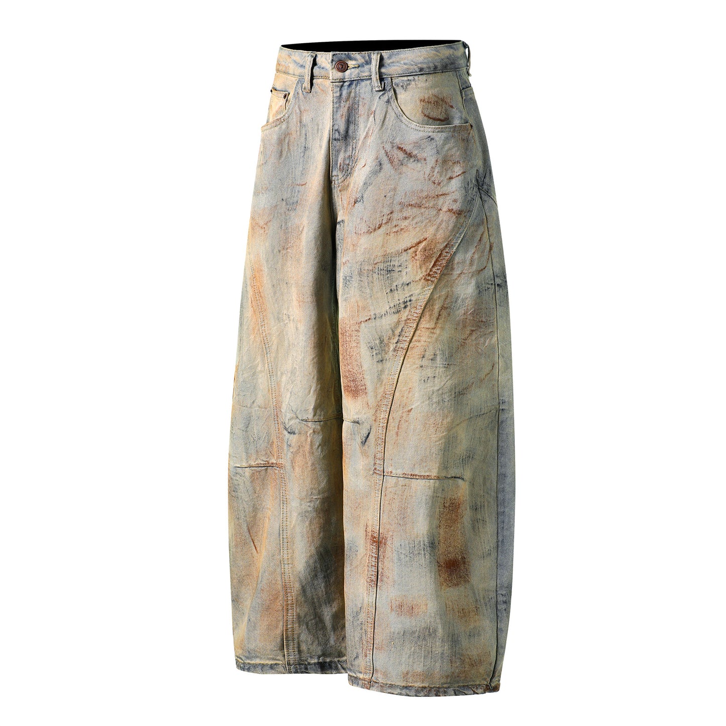 Washed Distressed Denim Long Pants - Premium Japanese Craftsmanship