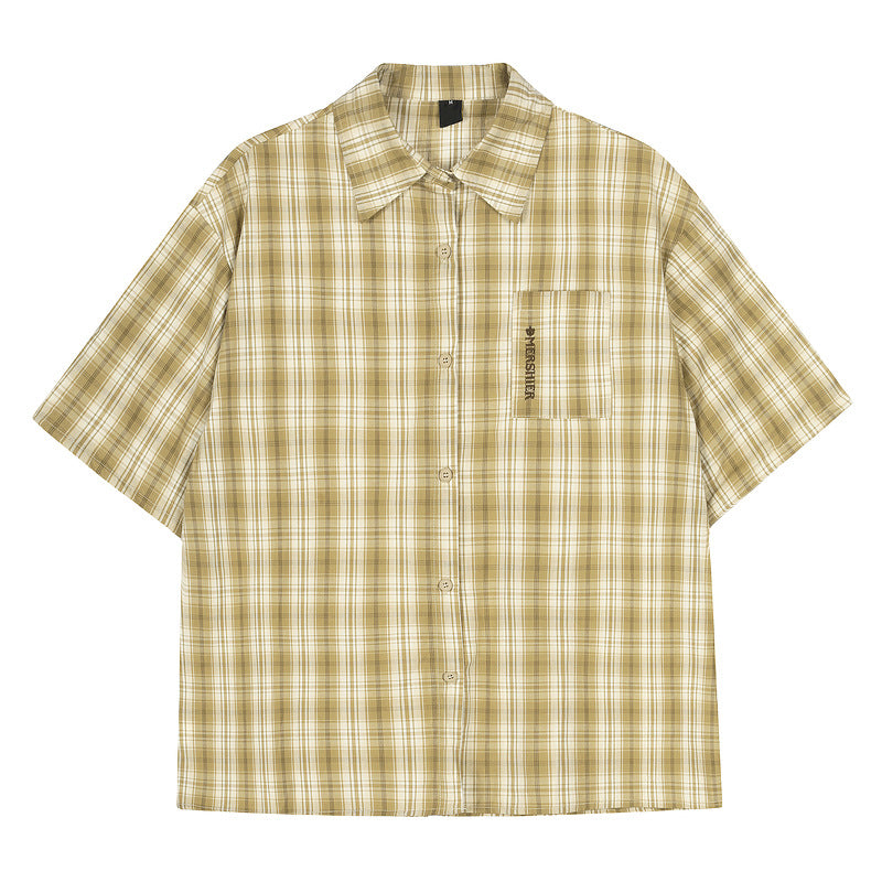 Short Sleeve Shirt for Men and Women Loose Casual Vintage Couple