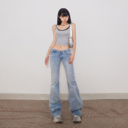 Women's Low Waist Slimming Fitted Trumpet Pants Casual Trousers