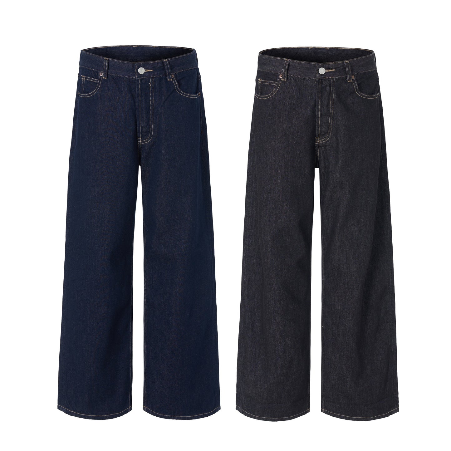 Premium Japanese Denim Long Pants with Vintage Wash for Streetwear