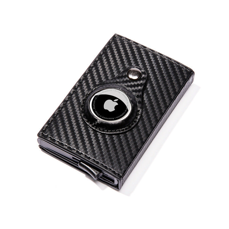 Carbon Fiber Pattern Magnetic Card Wallet - Airtag Slot