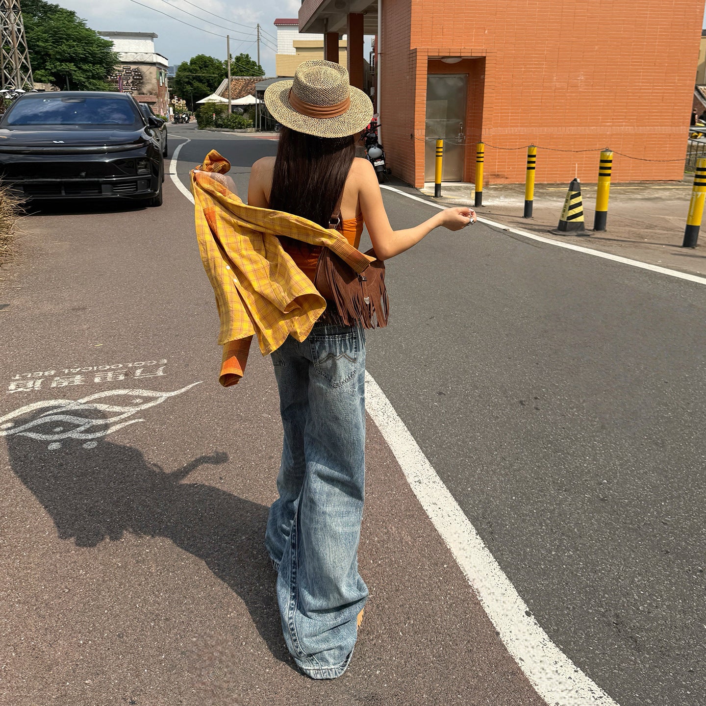 Women's Low-Waist Denim Pants - Wide-Leg Loose Flare Trousers