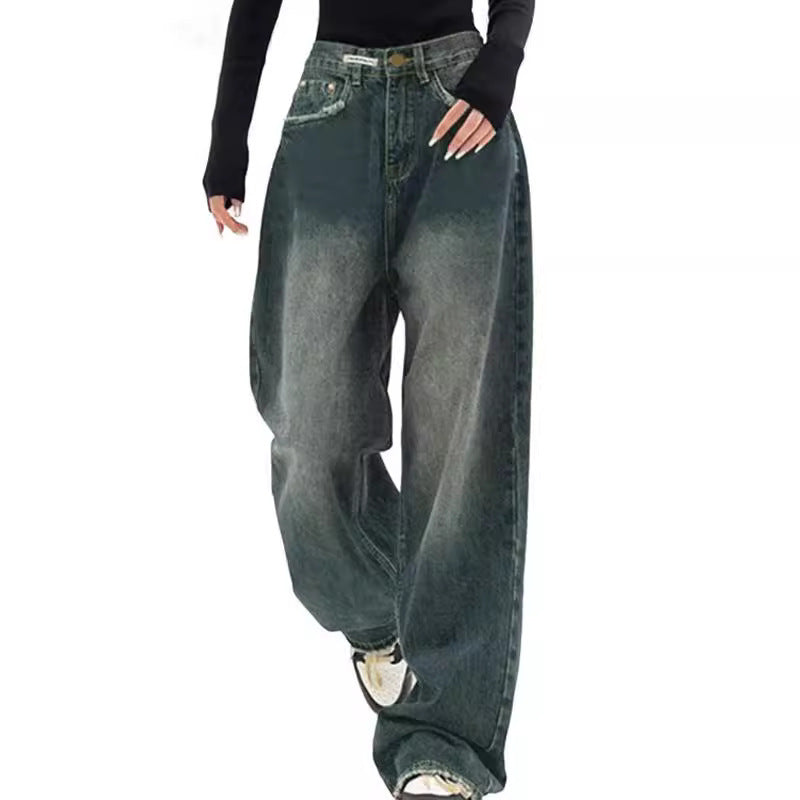 Deep Blue Wide Leg Jeans for Women