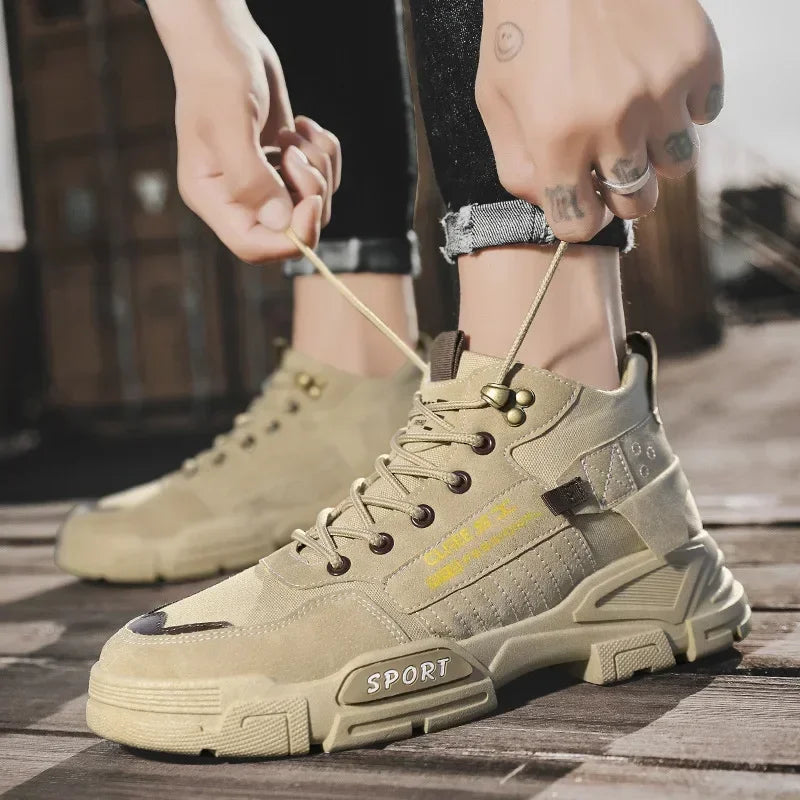 Men's Work Boots - Dirt Resistant, Anti-Slip, Thick Sole Outdoor Hiking and Snow Boots