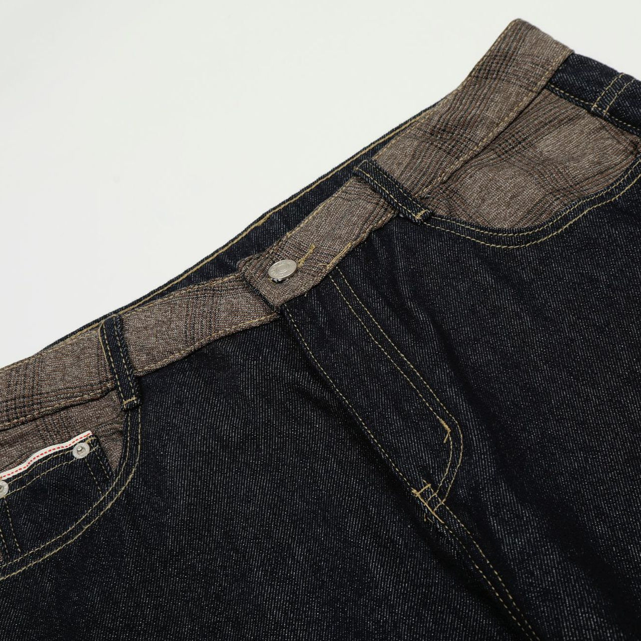 Unique Patchwork Design Denim Long Pants