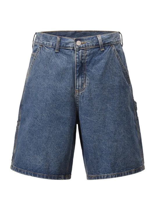 Men's Washed Denim Bermuda Shorts - Premium Japanese Craftsmanship
