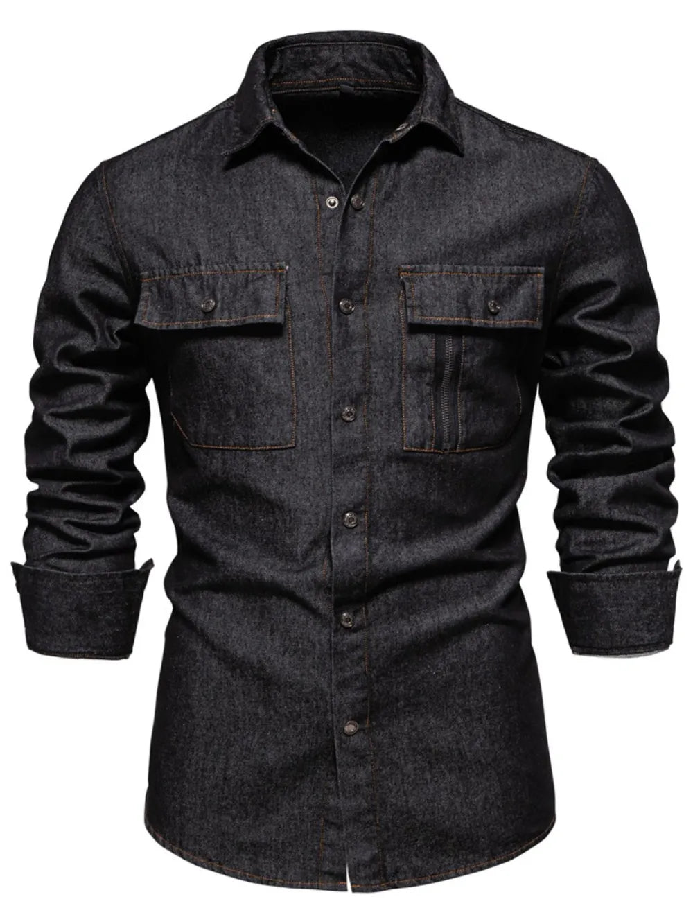 Men's Snap Down Long Sleeve Denim Shirt