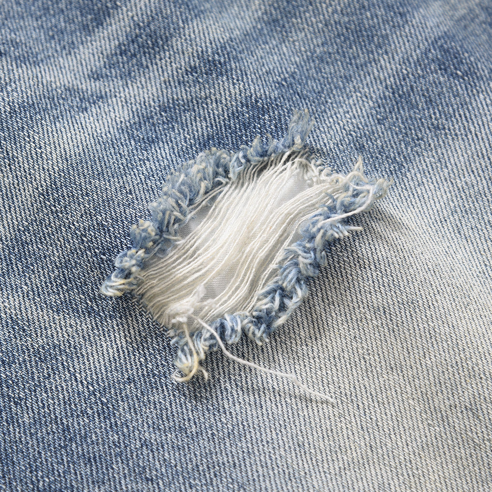 Gradient Distressed Denim Pants - Premium Loose Fit Wide-Leg Trousers for Men