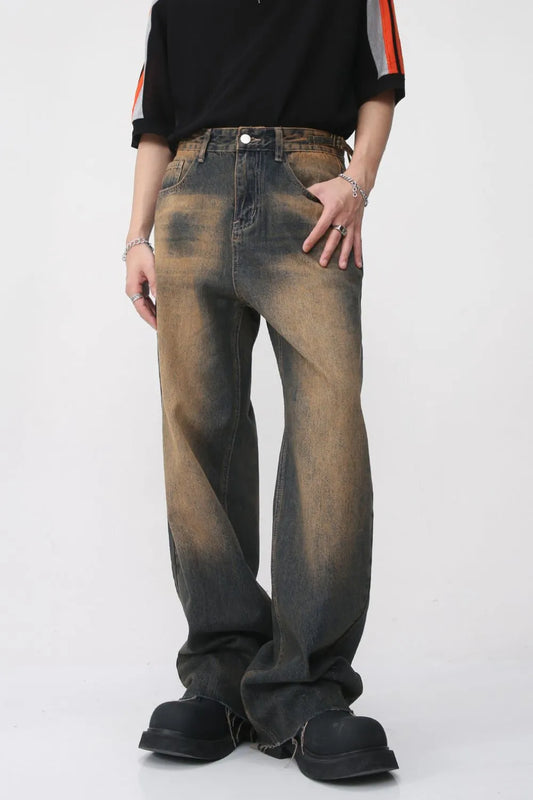 Premium Raw Hem Straight Leg Jeans