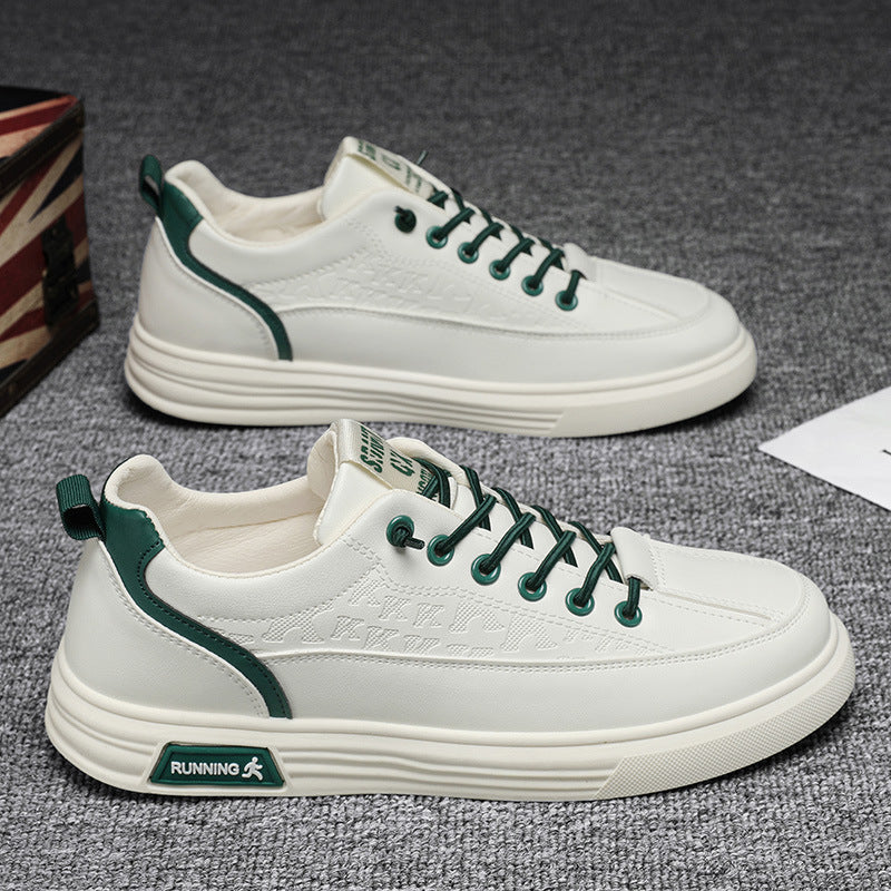 Men's Pilot Casual Sports Flat Shoes - Anti-Slip Waterproof White Leather