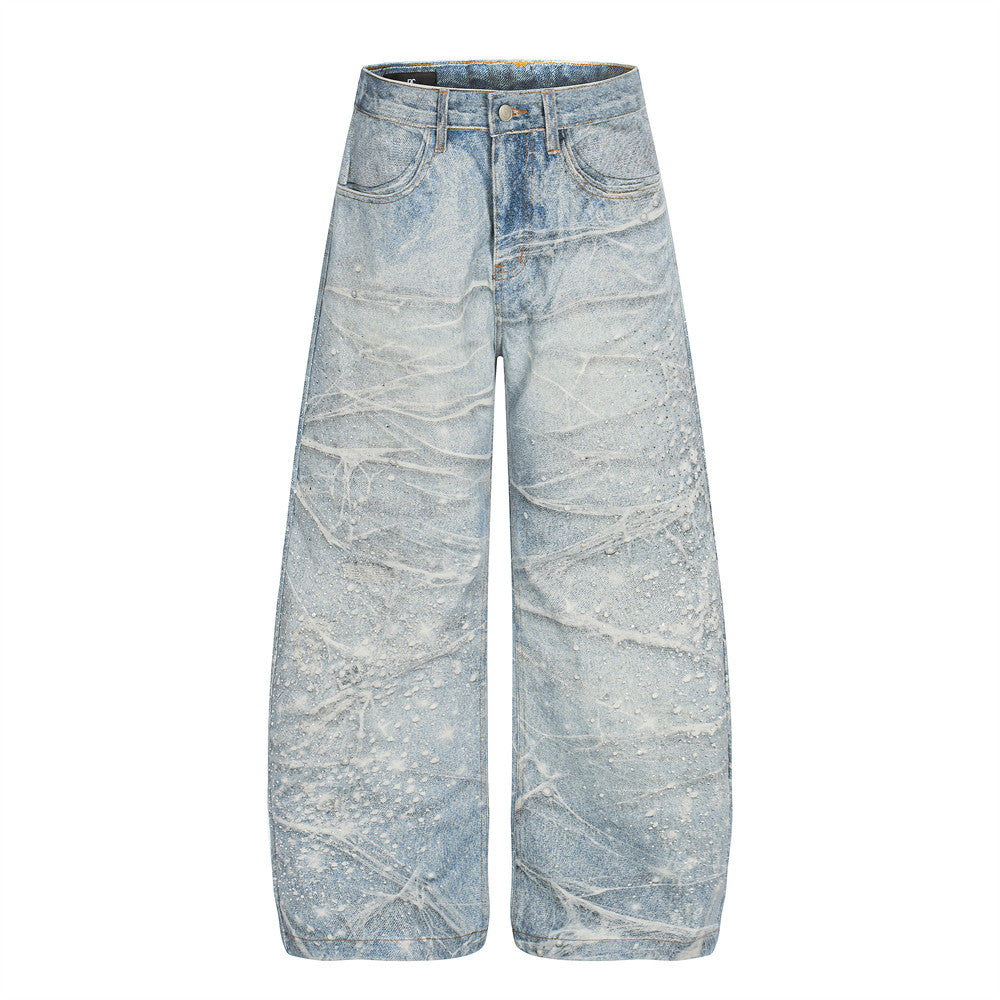 Wash Gradient Curved Denim Jeans