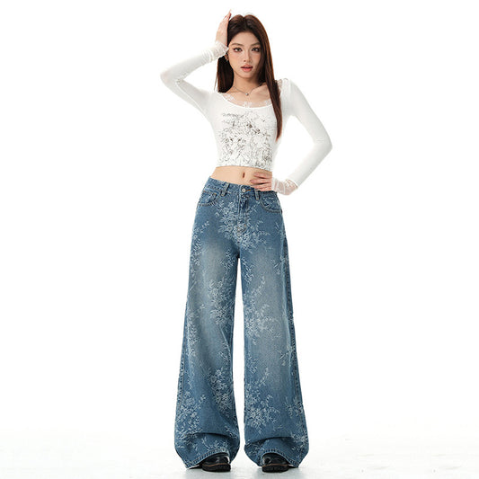 High-Waisted Straight Leg Jeans for Women - Lightweight Summer Style with Flowy Fit