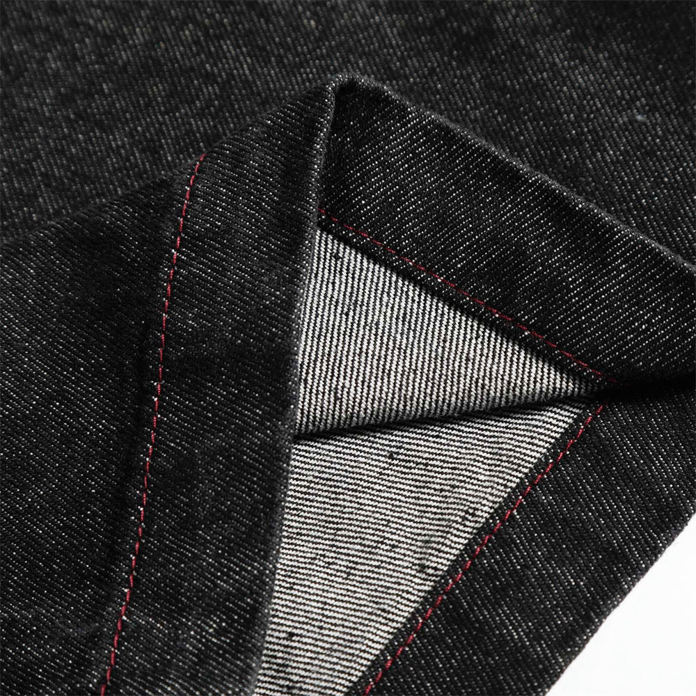 Retro High Street Loose Wide-Leg Denim Trousers with Pleated Stitching