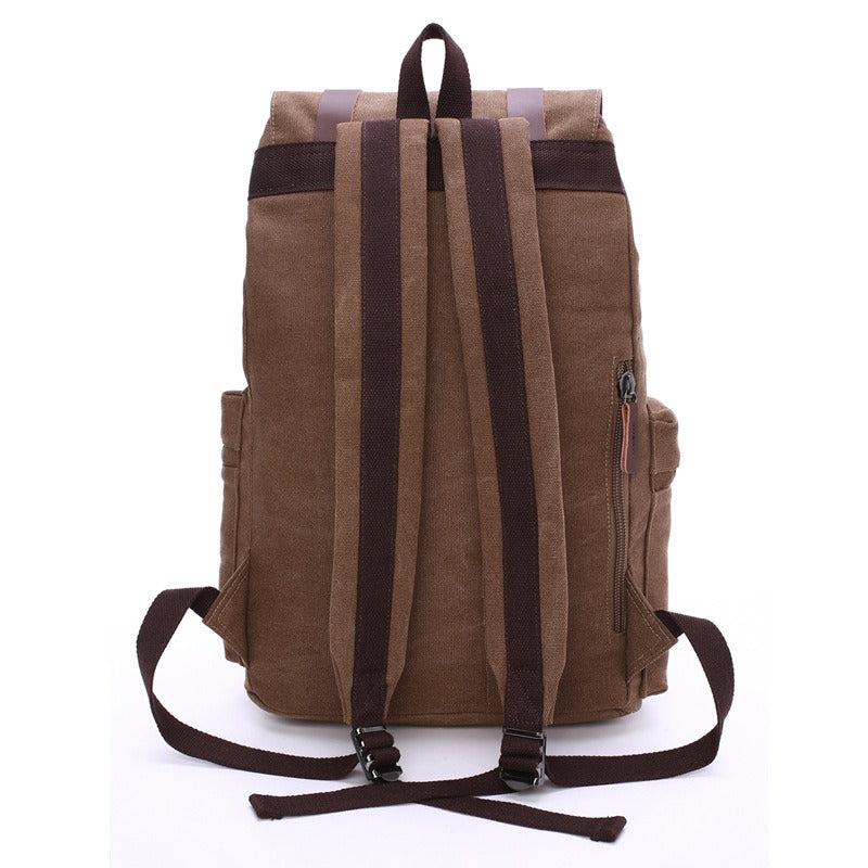 Durable Canvas Laptop Backpack Large Capacity Travel Bag
