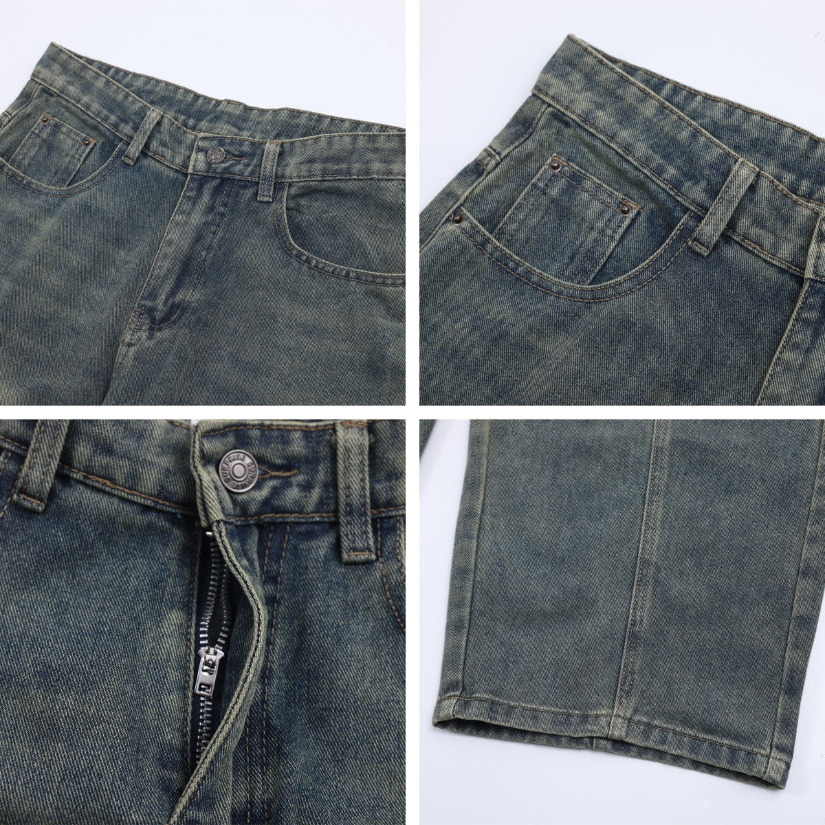 Premium Wide Leg Loose Couple Jeans in Blue