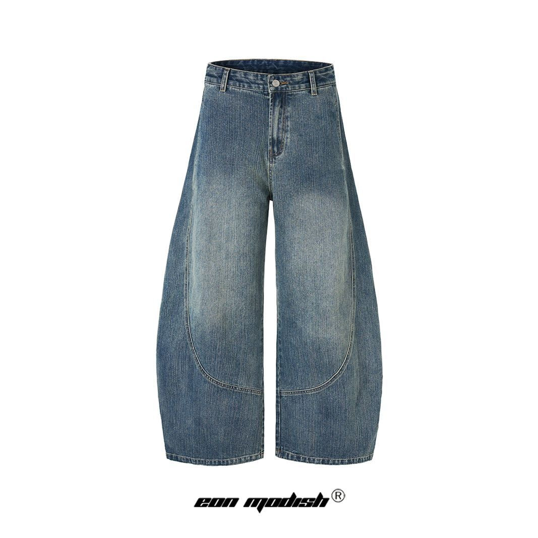 Retro Simple Tapered Denim Long Pants