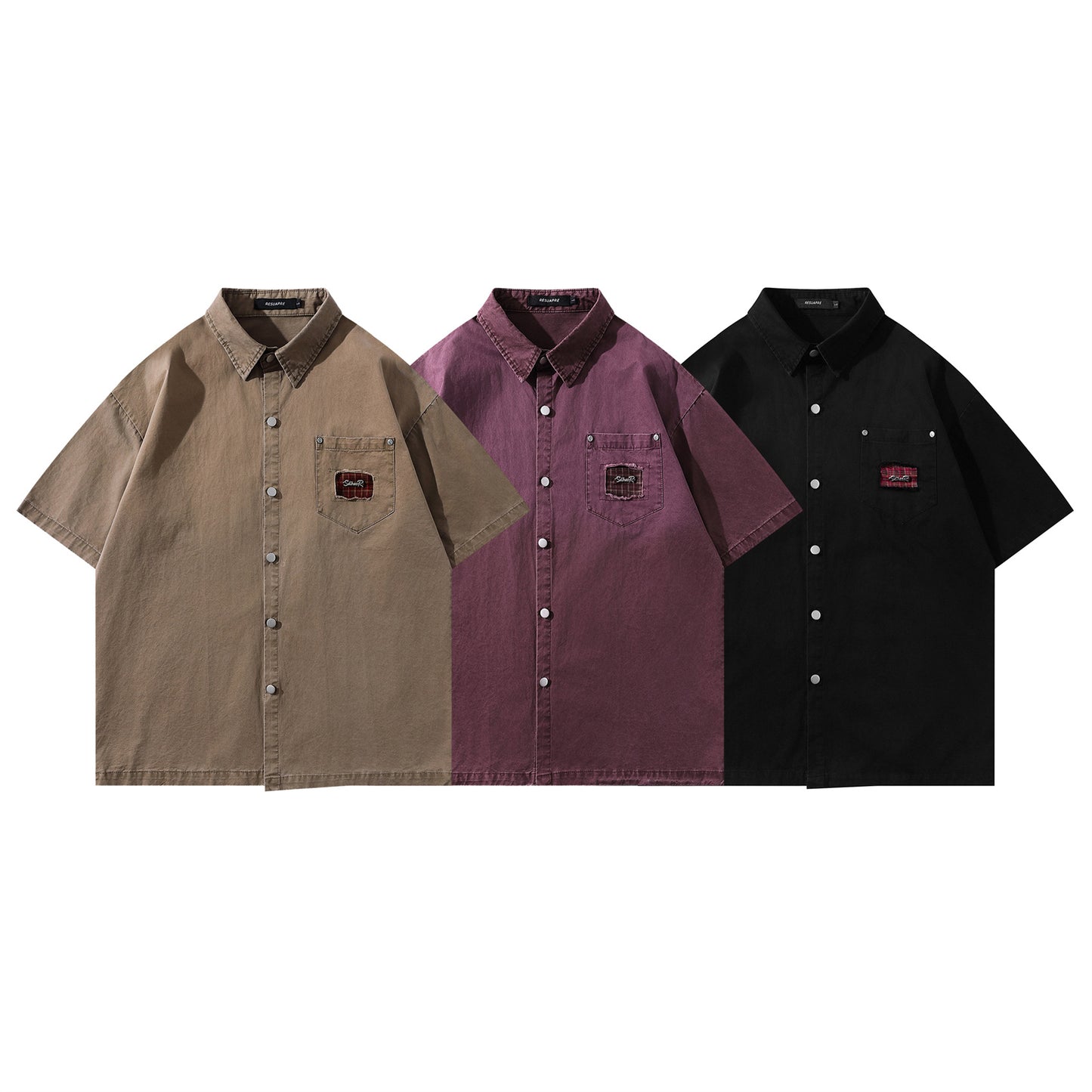 Unique Design Work Shirt for Men - Short Sleeve Casual Top