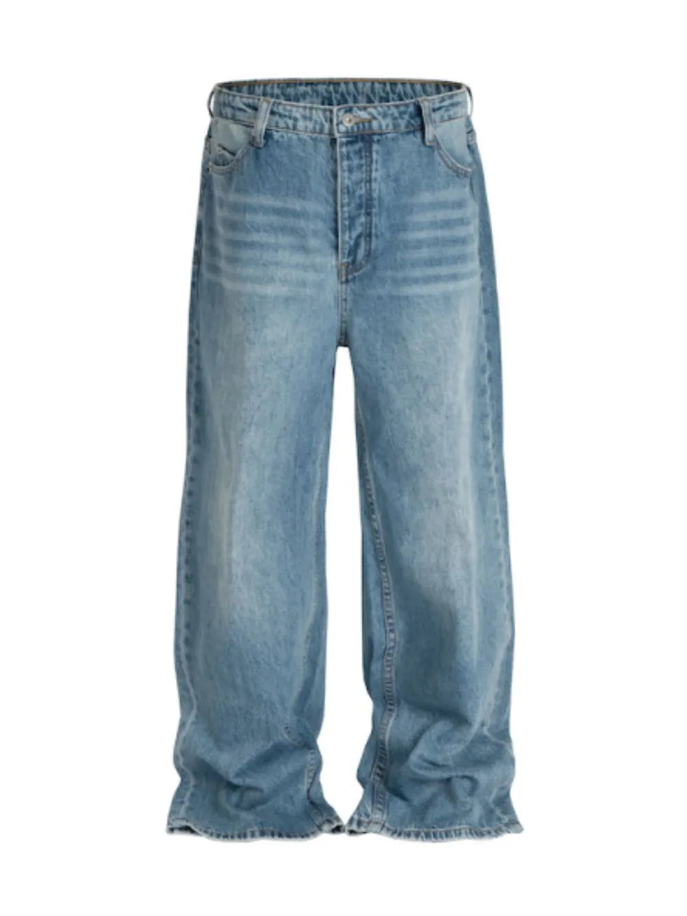 Men's Wide Straight Jeans with Pockets - Premium Japanese Denim
