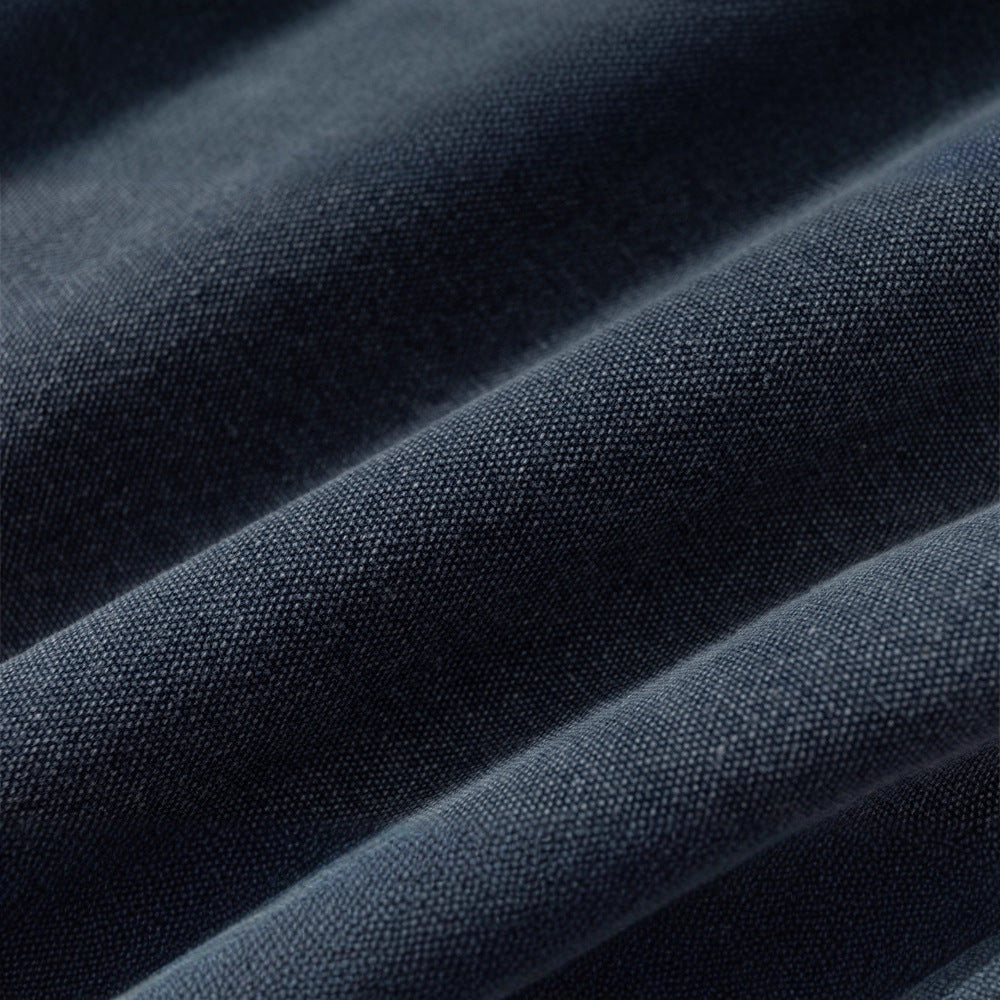 Men's Denim Coat with Distressed Stand Collar