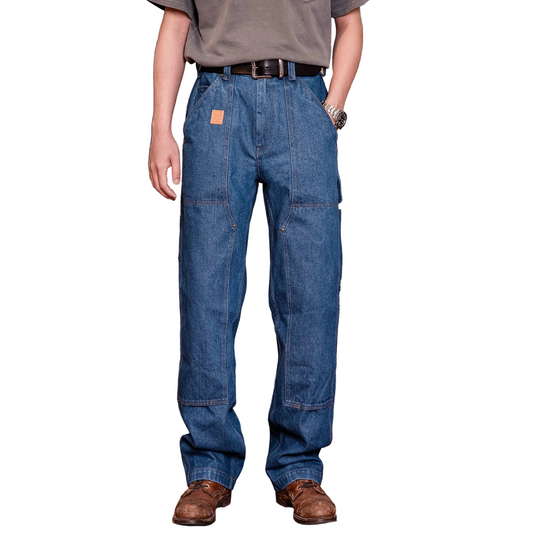 Indigo Selvage 15oz Raw Denim Jeans Sanforised High Waist Washed