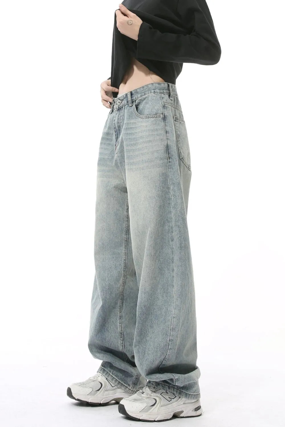 Premium Wide Leg Jeans with Pockets - Japanese Denim