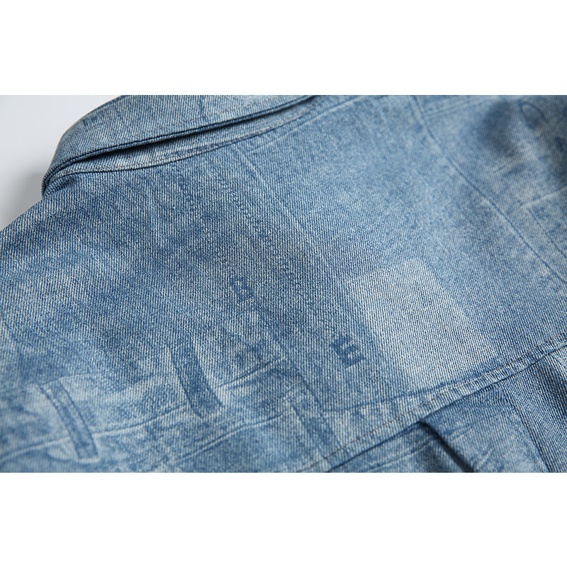 Vintage Patchwork Denim Long Sleeve Casual Shirts