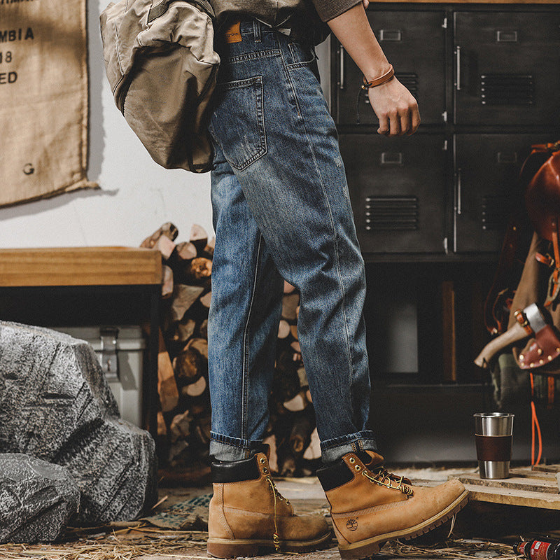 Men's Loose Straight Leg Selvedge Denim Pants
