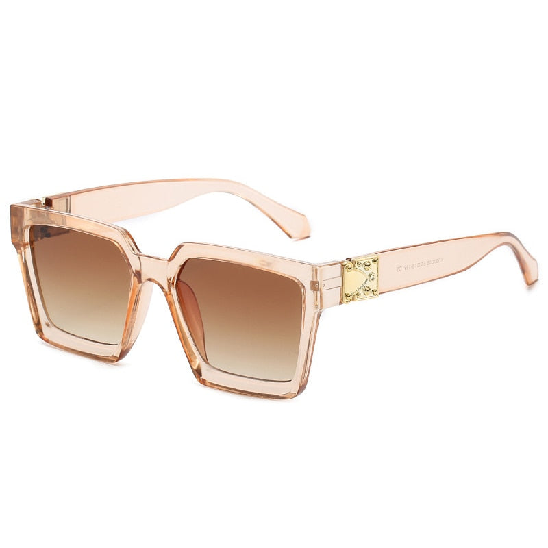 Oversized Square Mirror Sunglasses For Women With UV Protection