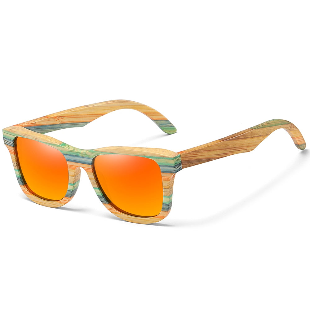 Skateboard Bamboo Wood Sunglasses Polarized Designer Wooden UV Protection