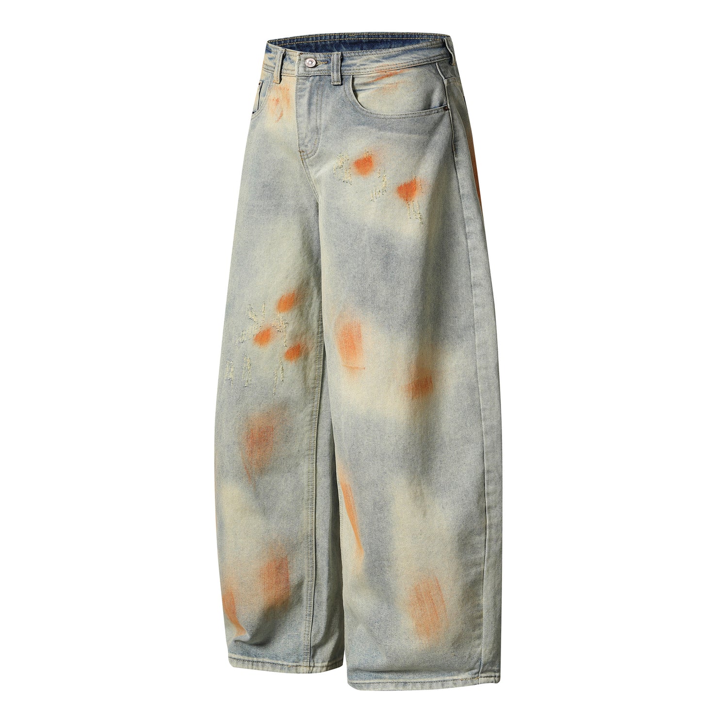 Unisex Retro Distressed Flared Denim Pants