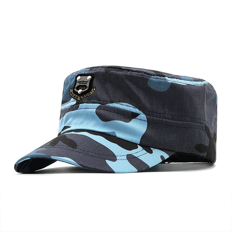 Retro Flat Cap Men's Military Cap Spring And Summer Camouflage Cap Travel And Leisure Sun Hat Outdoor Mountaineering Hat