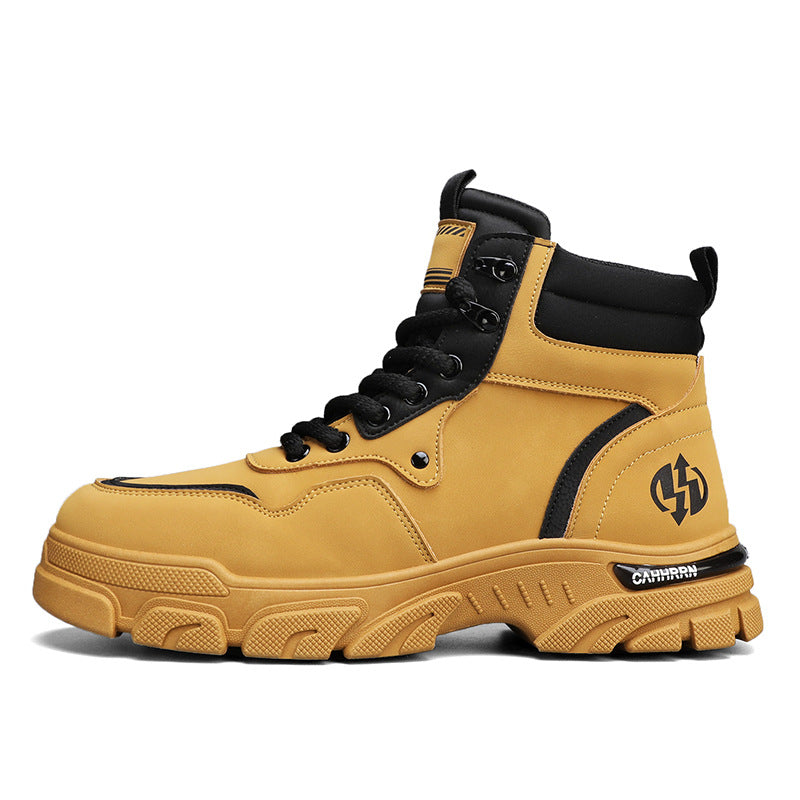 Men's British Style Workwear Boots - Thick Soled High Top