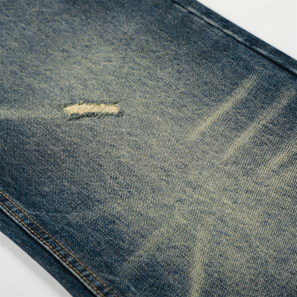 Washed Denim Wide Leg Pants