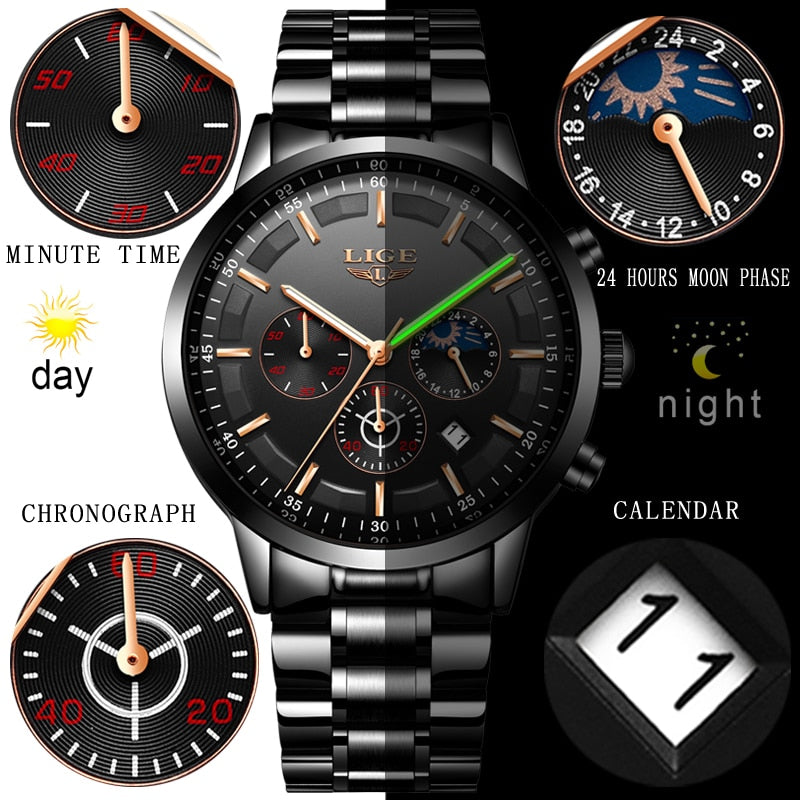 Sport Quartz Clock Men's Watches Luxury Business Waterproof Watch