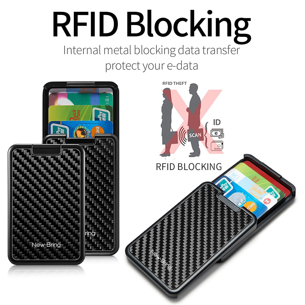 Slide Wallet RFID Blocking - Carbon Fiber Card Holder