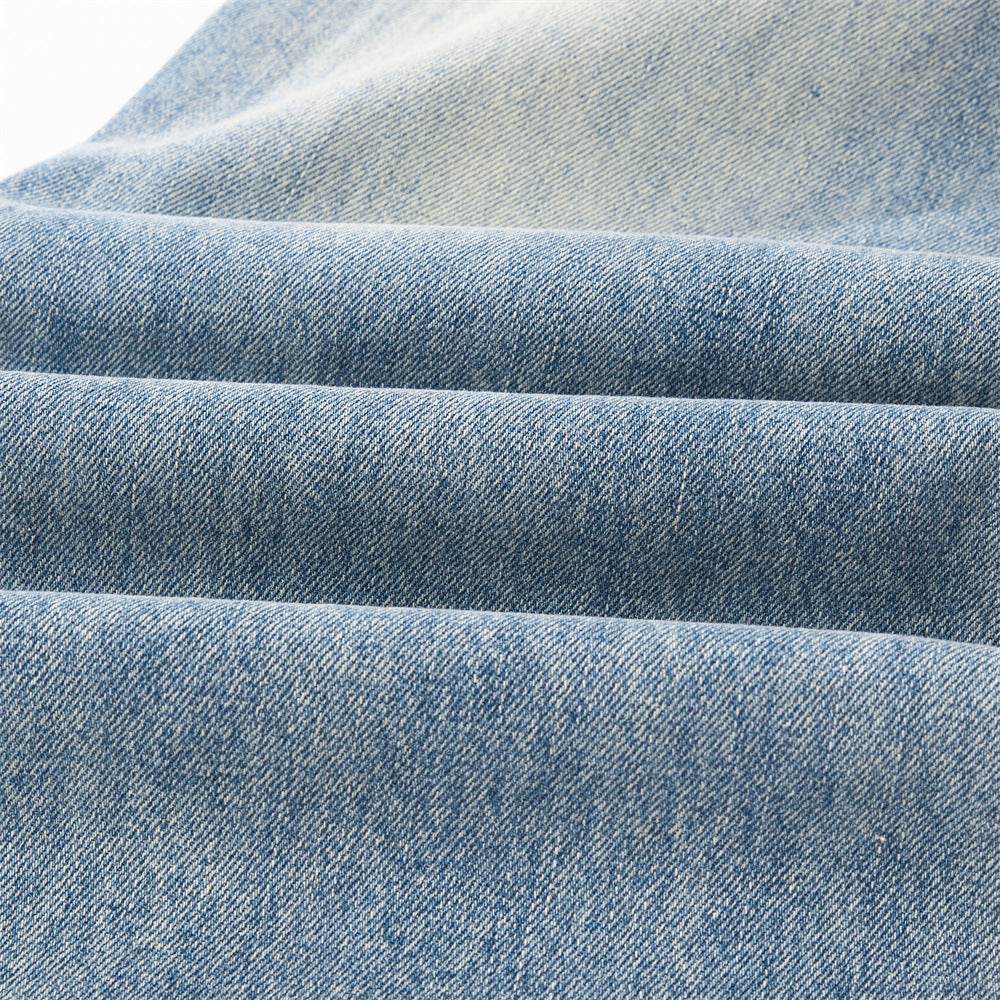 Vintage Men's Jeans, Washed Distressed Cat-Whisker Style, Casual Loose Fit, Versatile Men's Pants