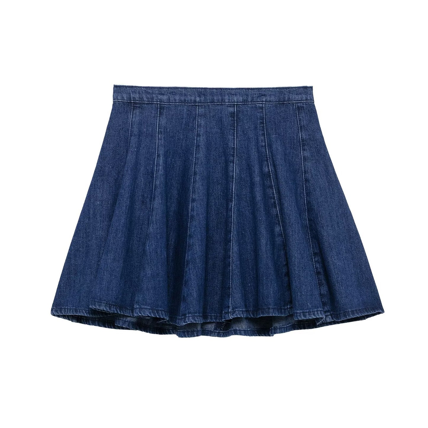 Vintage Zipper Denim Mini Puffy Skirt for Women