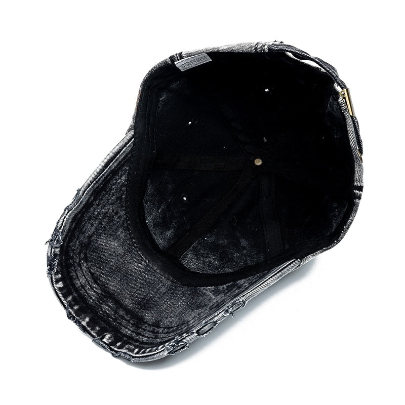 High-Quality Unisex Washed Cotton Baseball Cap - Adjustable Denim Hat for Casual Outdoor Fashion