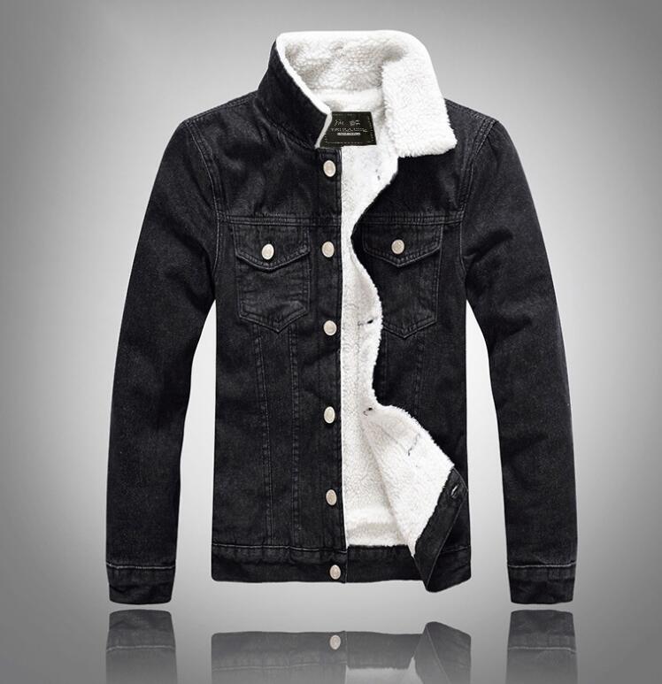 Men's Casual Denim Jacket Plus Velvet Warm Cotton Coat