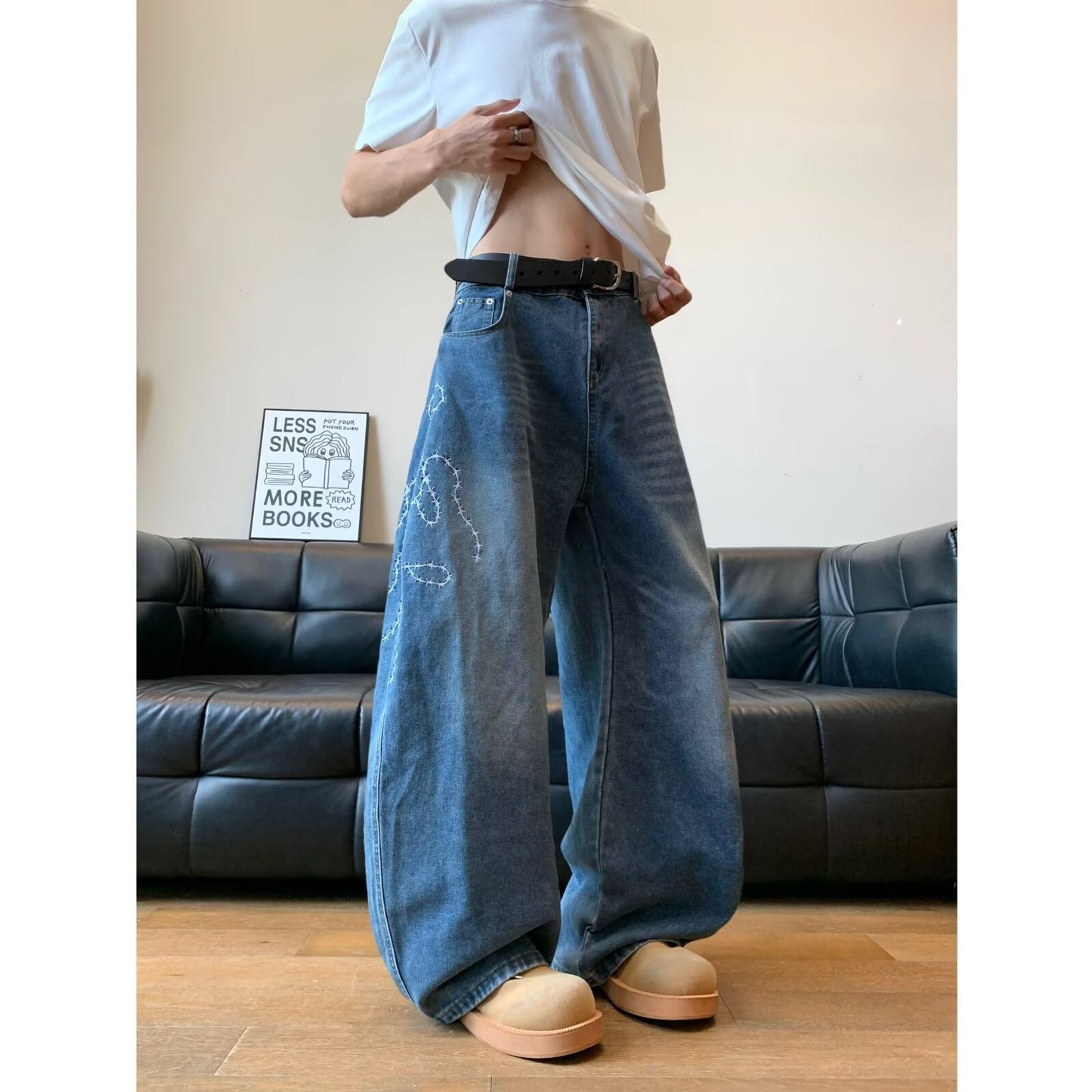 Casual Washed Loose and Cool Wide Leg Pants