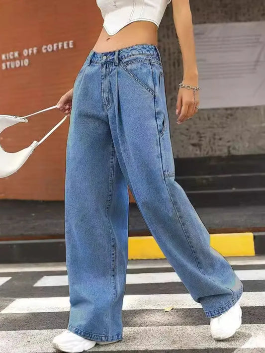 Wide Leg Jeans with Pockets - Japanese Denim