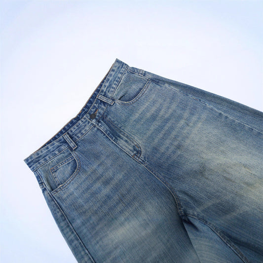 Men's Denim Tapered Jeans,  Casual Wide-Leg Pants