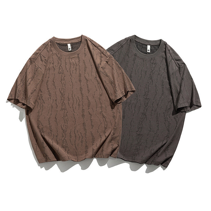 Vintage Textured - Loose Short Sleeved T-Shirt