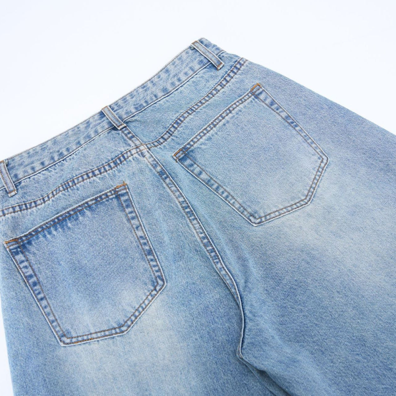 Washed Tapered Denim Long Pants in