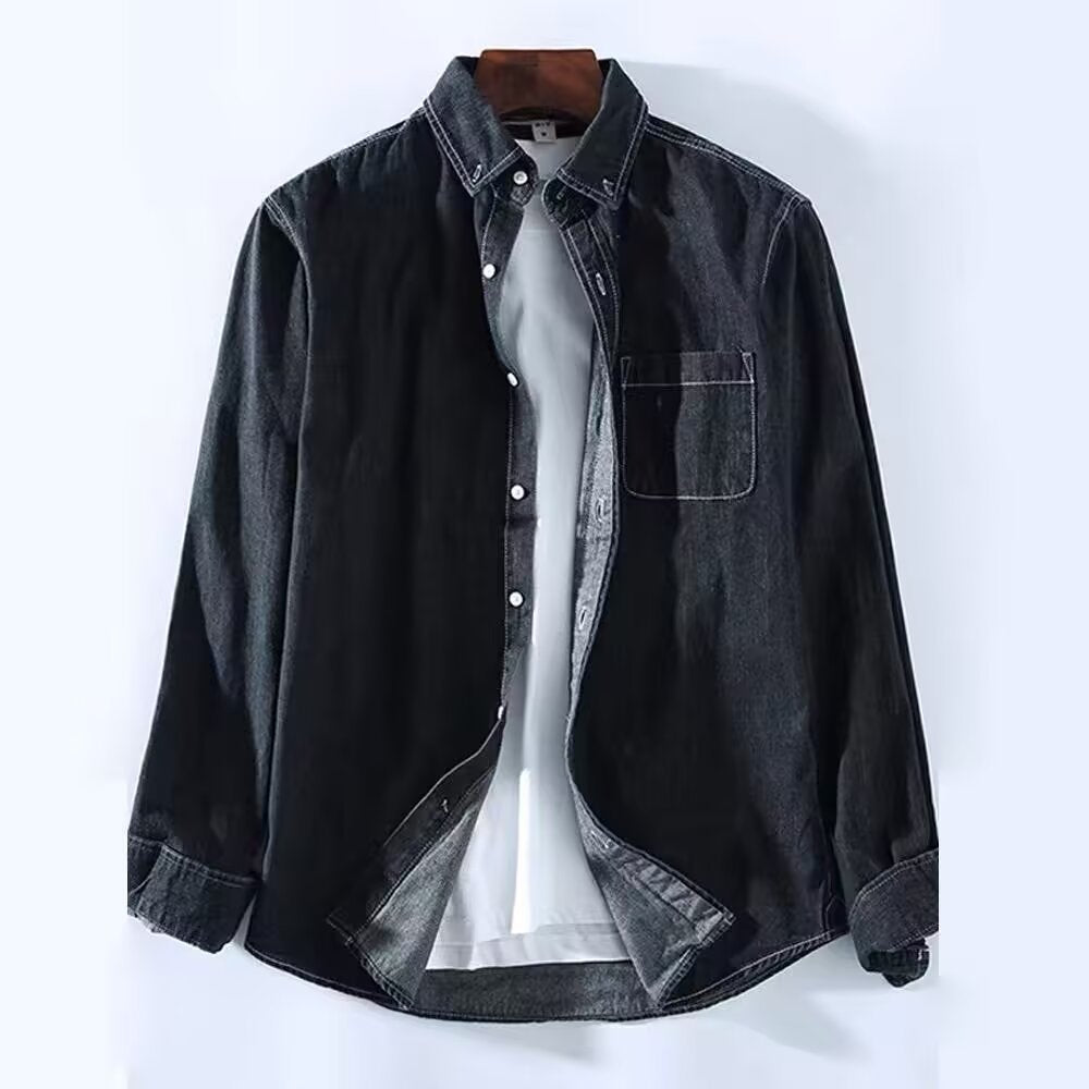 Men's Long Sleeve Denim Shirt Jacket