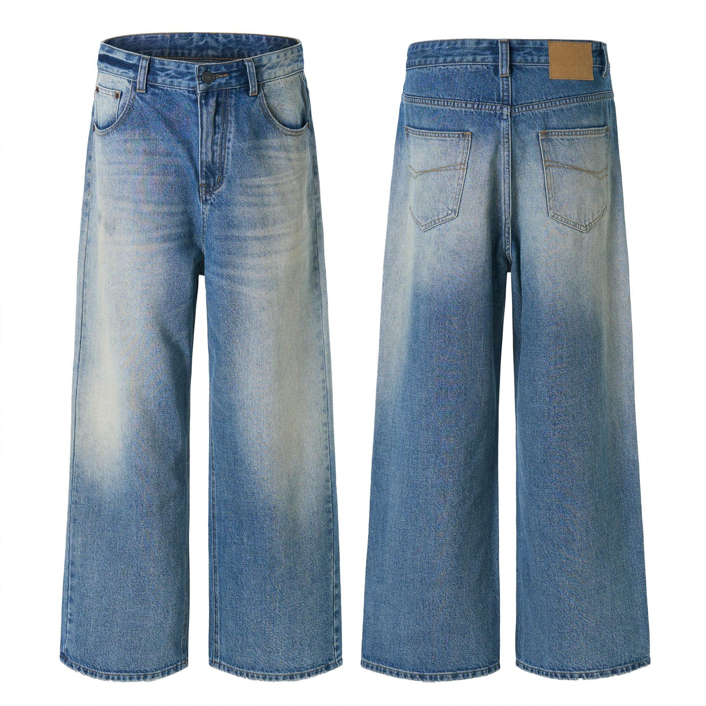 Vintage Washed Retro Denim Long Pants