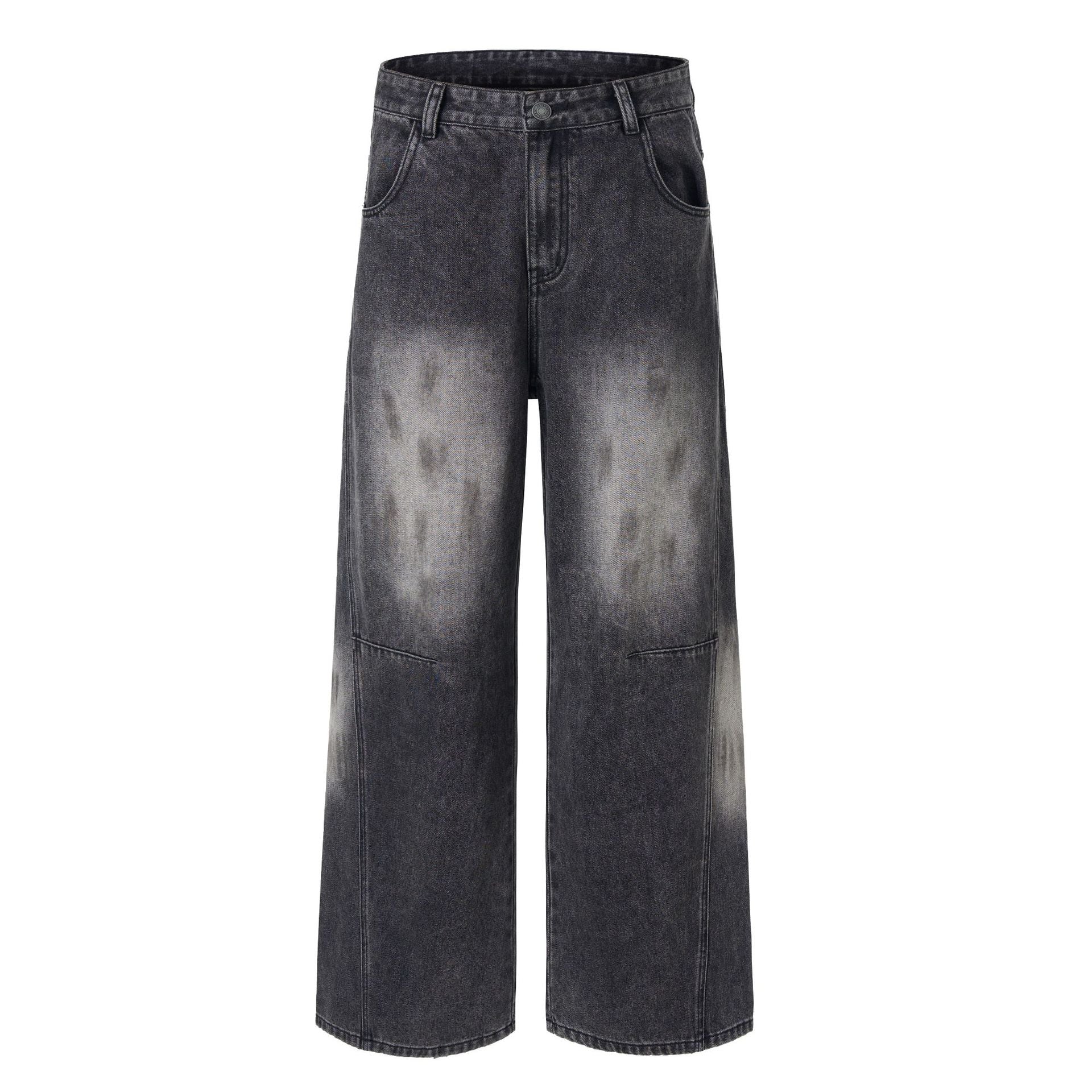 Retro Simple Washed Denim Long Pants